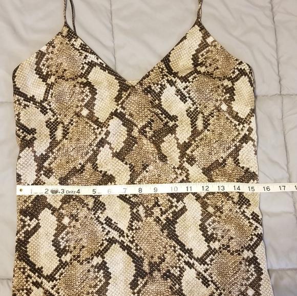 Tan brown snake print camisole tank top - Picture 1 of 6